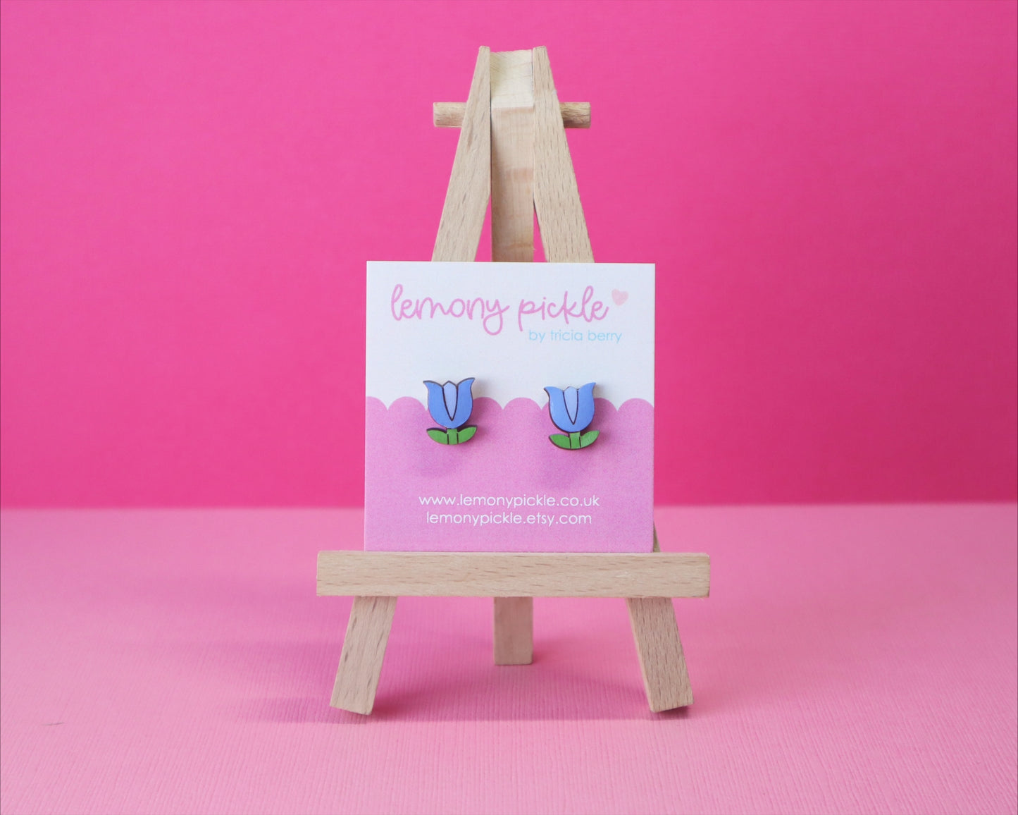 Tulip Earrings | Handpainted Wooden Studs