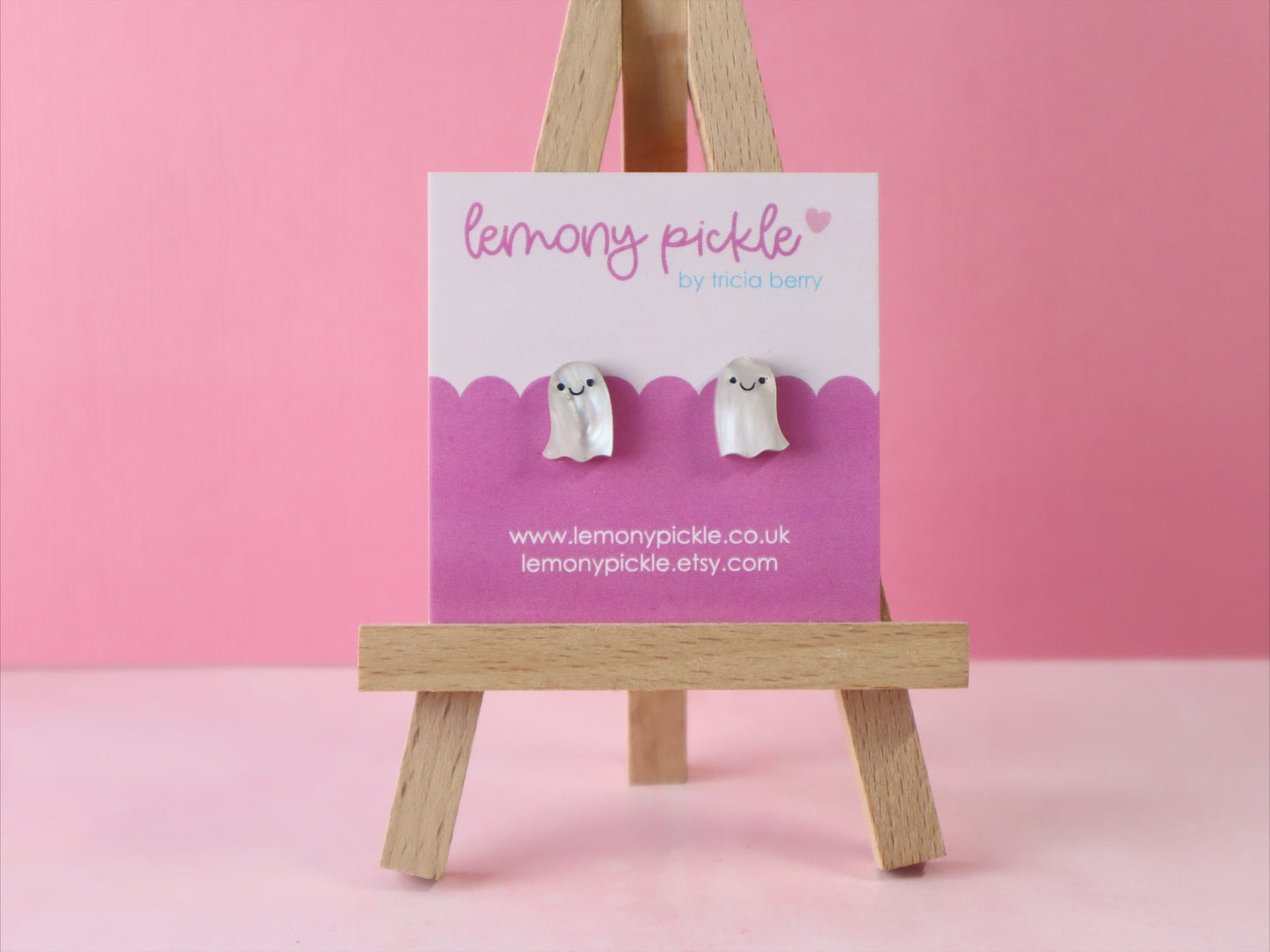 Cute Ghost Earrings | Handpainted Acrylic Studs