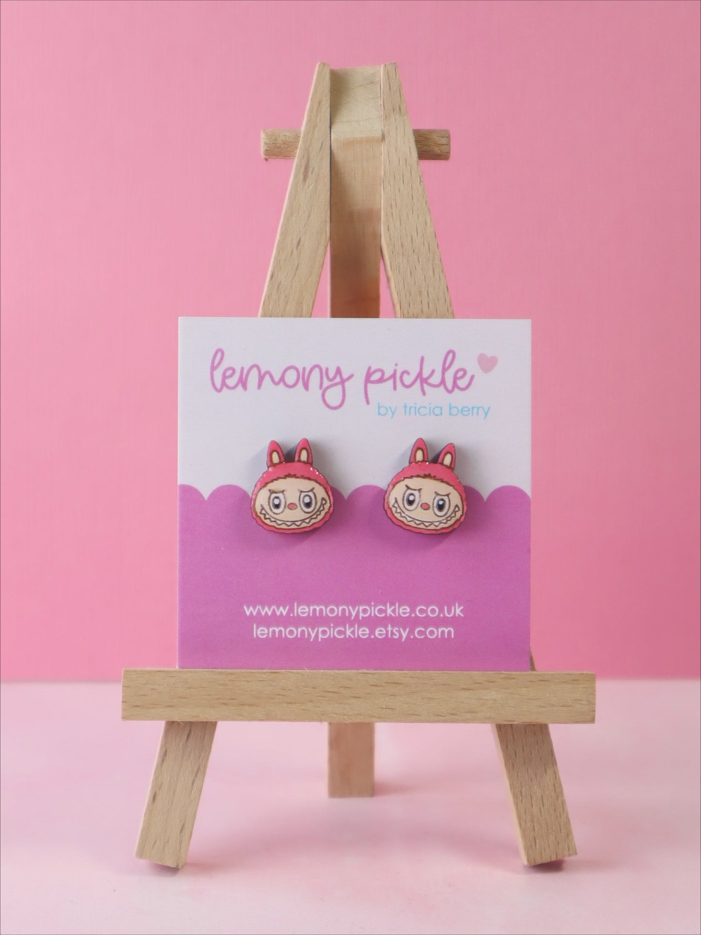 Little Monster Earrings | Handpainted Wooden Studs