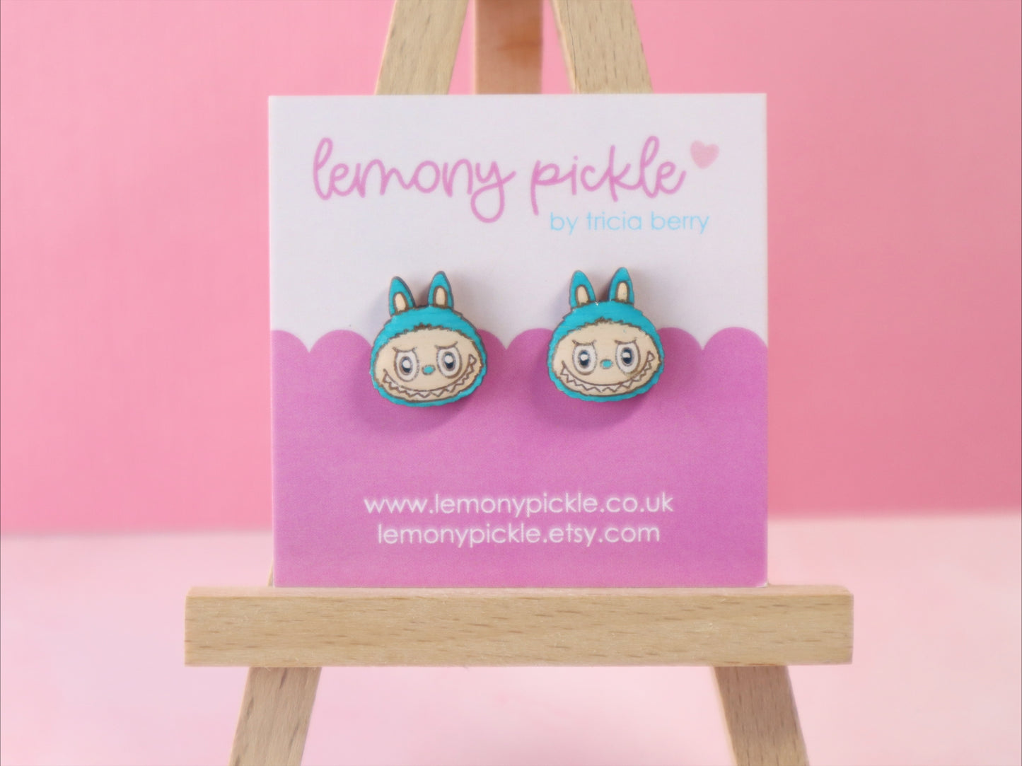 Little Monster Earrings | Handpainted Wooden Studs