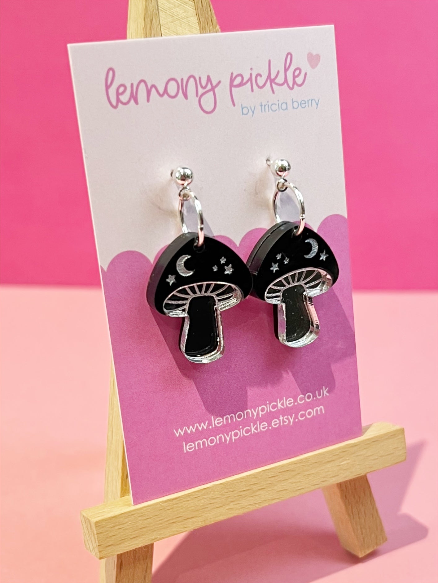 Midnight Mushrooms | Acrylic Earrings