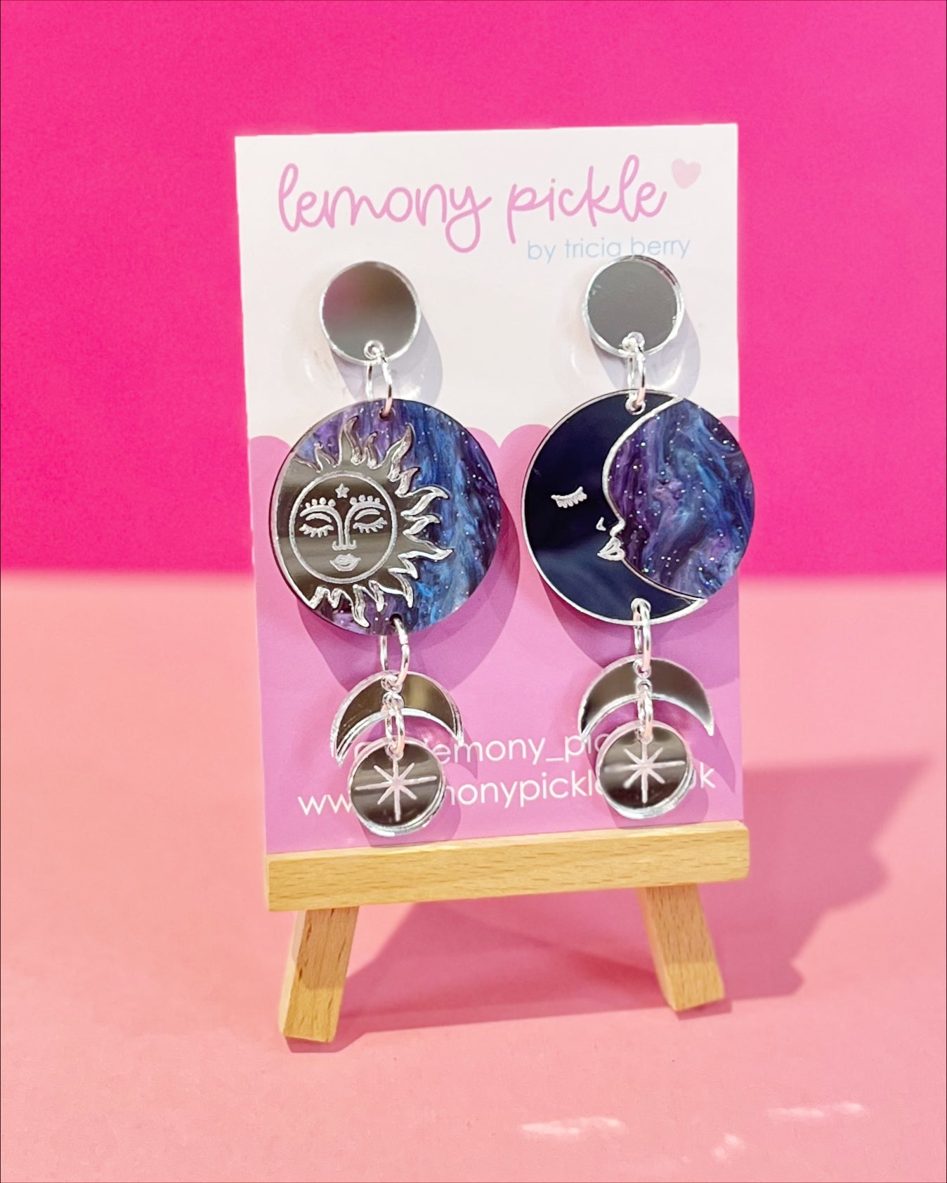 Statement Sun and Moon | Acrylic Earrings