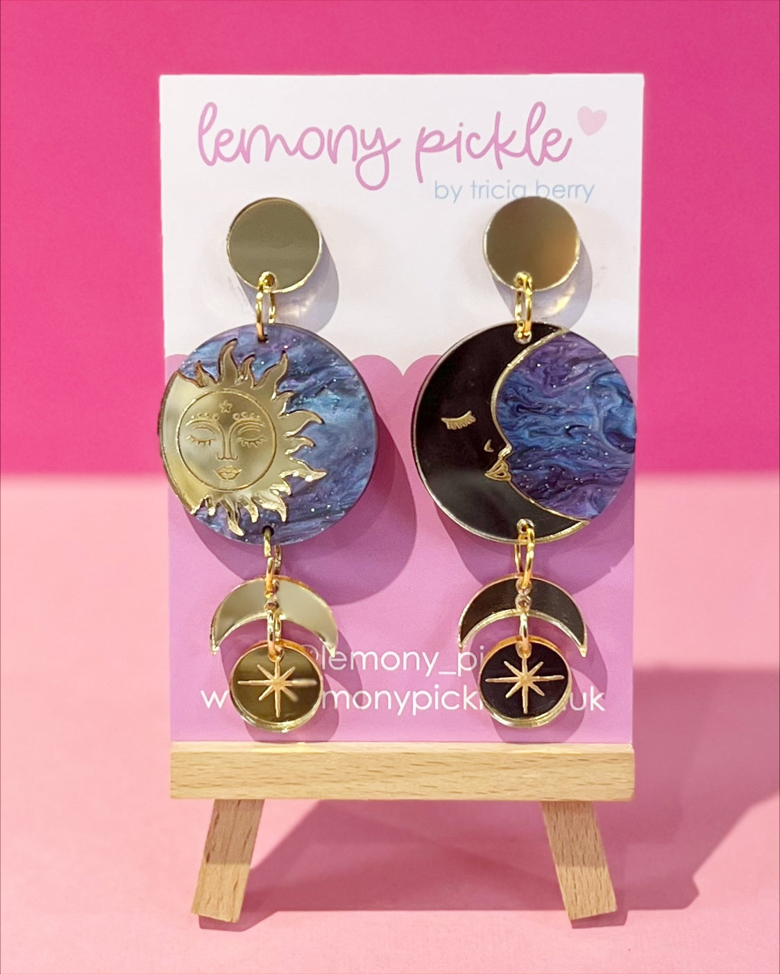 Statement Sun and Moon | Acrylic Earrings