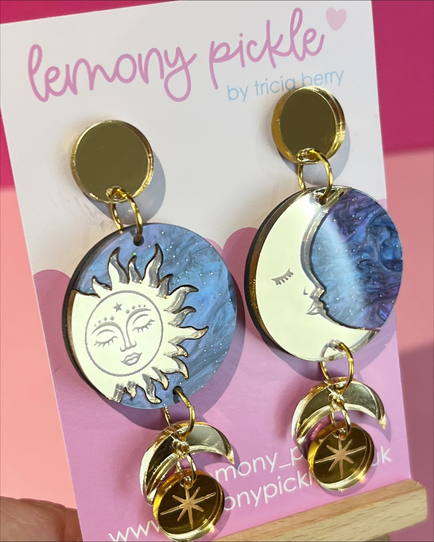 Statement Sun and Moon | Acrylic Earrings