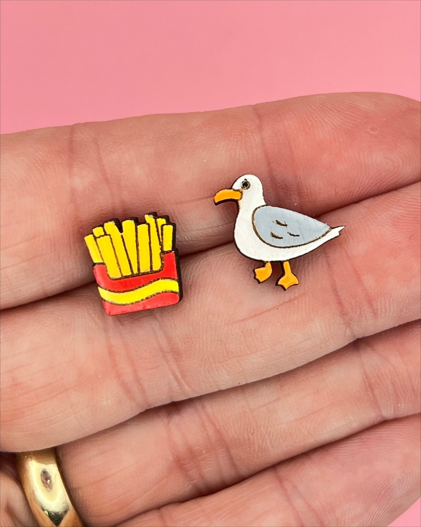 Chip Thief | Handpainted Wooden Studs