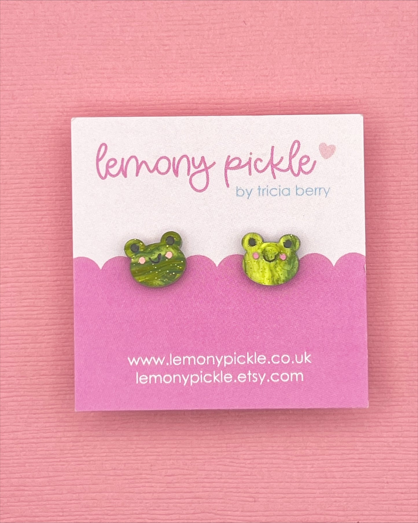 Cute Frog Earrings | Handpainted Acrylic Studs
