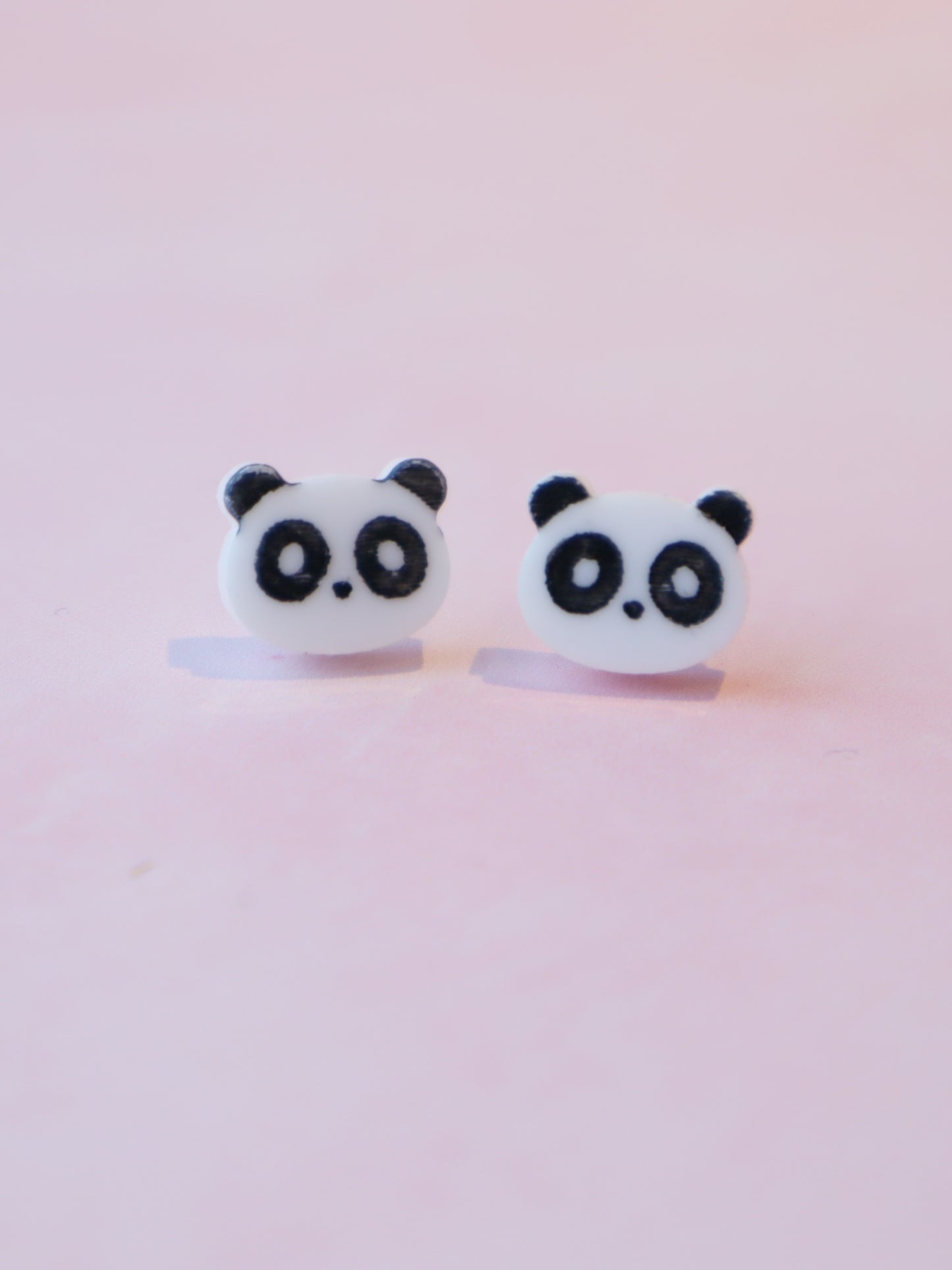 Panda Earrings | Handpainted Acrylic Studs