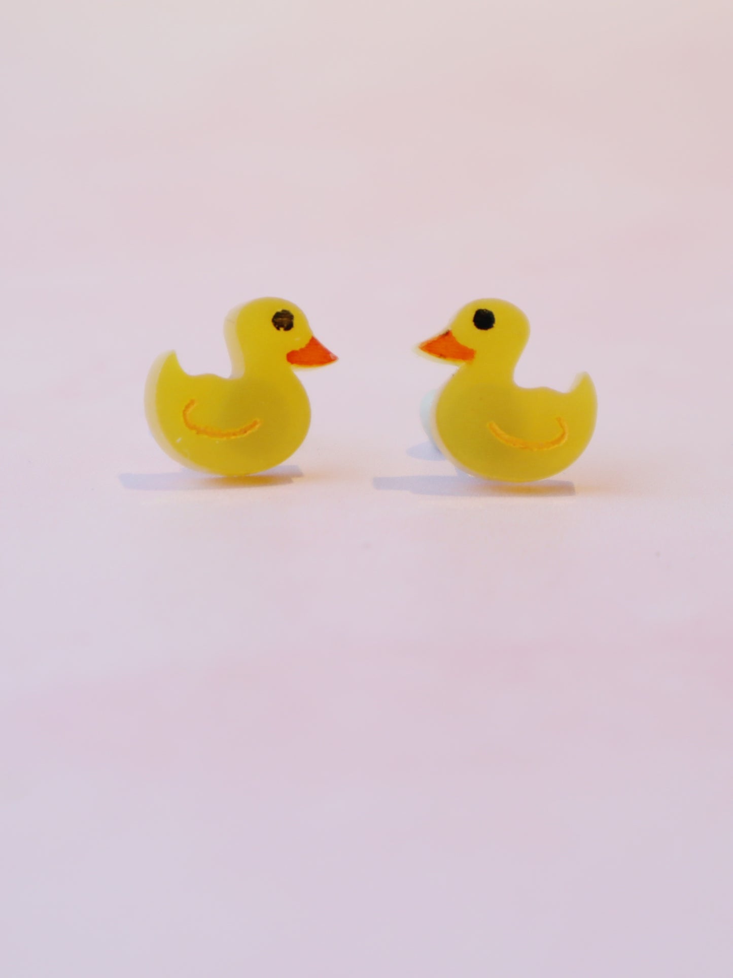 Rubber Duck Earrings | Hand Painted Acrylic Studs
