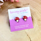 Mushroom Earrings | Handpainted Wooden Studs