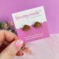 Croissant Earrings | Handpainted Wooden Studs