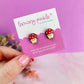 Kawaii Mushroom Earrings | Handpainted Wooden Studs