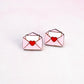 Love Letter Earrings | Handpainted Wooden Studs