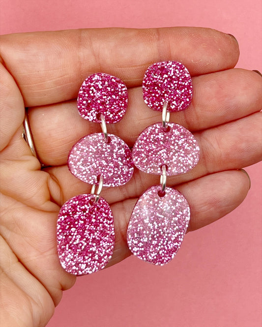 Glitter Pebbles | Acrylic Earrings