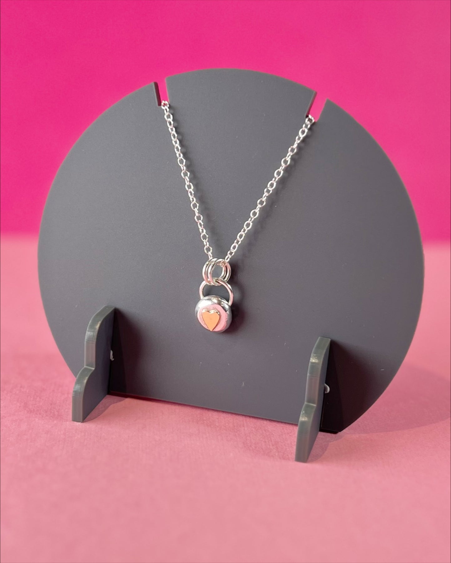 Gold Heart Pebble | Sterling Silver