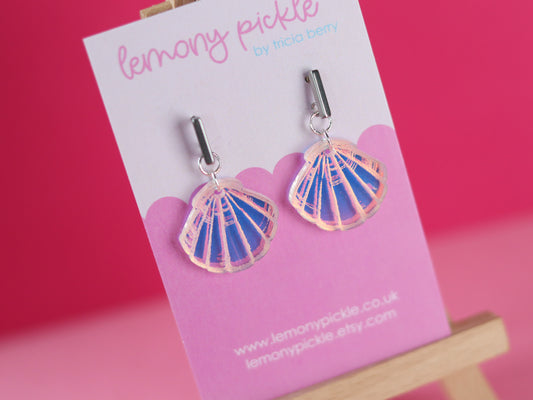 Iridescent Seashells | Acrylic Earrings