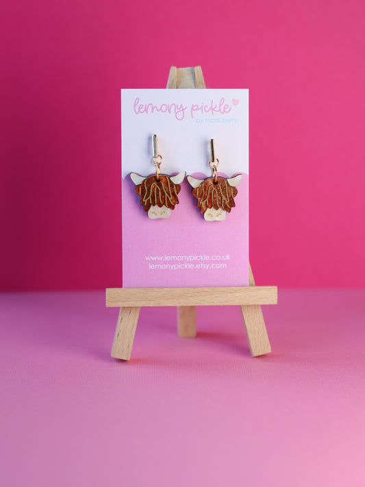 Highland Coo | Acrylic Earrings