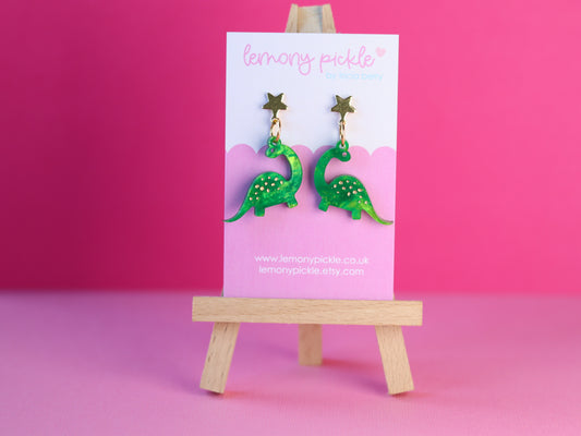 Brontesaurus Dino | Acrylic Earrings