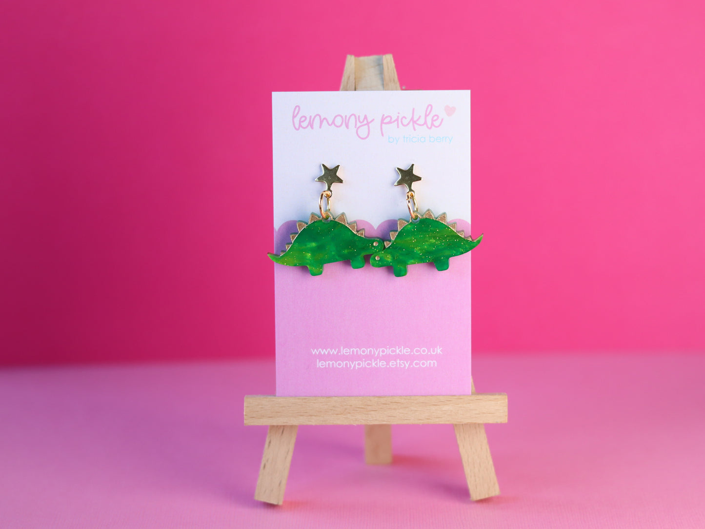 Stegosaurus Dino | Acrylic Earrings