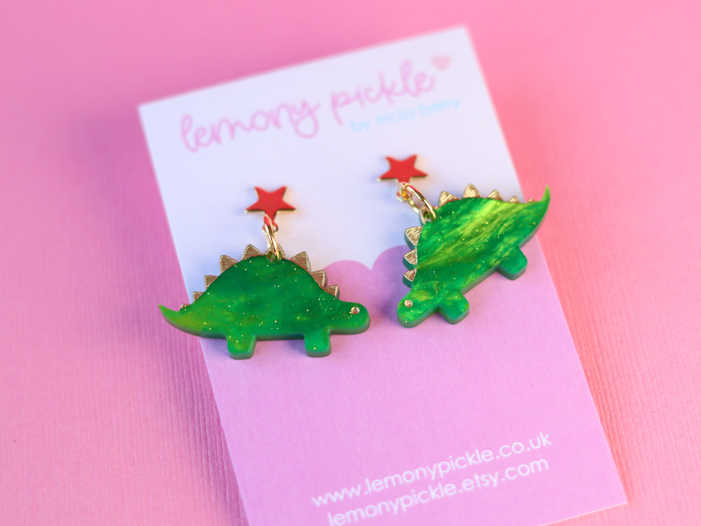 Stegosaurus Dino | Acrylic Earrings