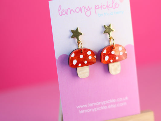 Mushrooms | Acrylic Earrings
