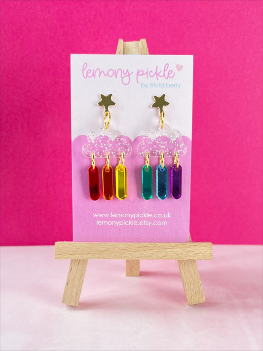 Rainbow Clouds | Acrylic Earrings