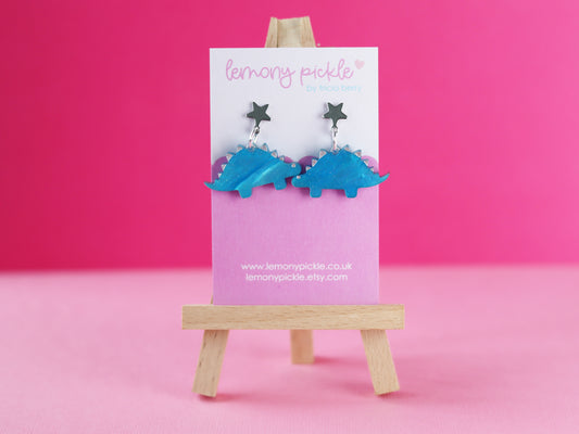 Stegosaurus Dino | Acrylic Earrings