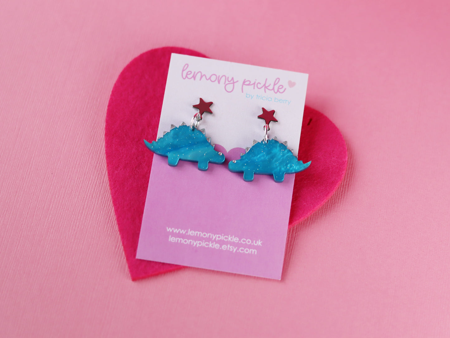 Stegosaurus Dino | Acrylic Earrings