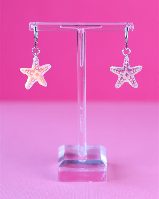Iridescent Starfish | Acrylic Earrings