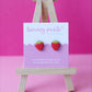 Strawberry Earrings | Hand Painted Wooden Studs