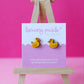 Rubber Duck Earrings | Hand Painted Wooden Studs
