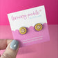 Happy Sunflower Earrings | Hand Painted Wooden Studs