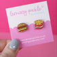 Burger and Fries Earrings | Hand Painted Wooden Studs