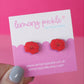 Poppy Earrings | Hand Painted Wooden Studs