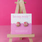 Pink Cupcake Earrings | Handpainted Wooden Studs