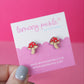 Fly Agaric Mushroom Earrings | Hand Painted Wooden Studs