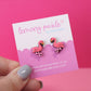 Flamingo Earrings | Handpainted Wooden Studs