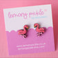 Flamingo Earrings | Handpainted Wooden Studs