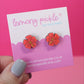 Hibiscus Flower Earrings | Handpainted Wooden Studs