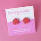 Hibiscus Flower Earrings | Handpainted Wooden Studs