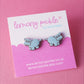 Hippo Earrings | Handpainted Wooden Studs