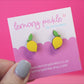 Lemon Earrings | Handpainted Wooden Studs