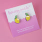 Lemon Earrings | Handpainted Wooden Studs