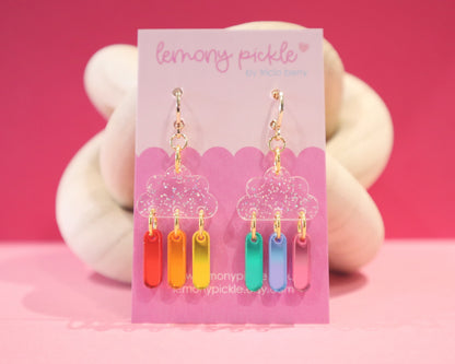 Rainbow Clouds | Acrylic Earrings