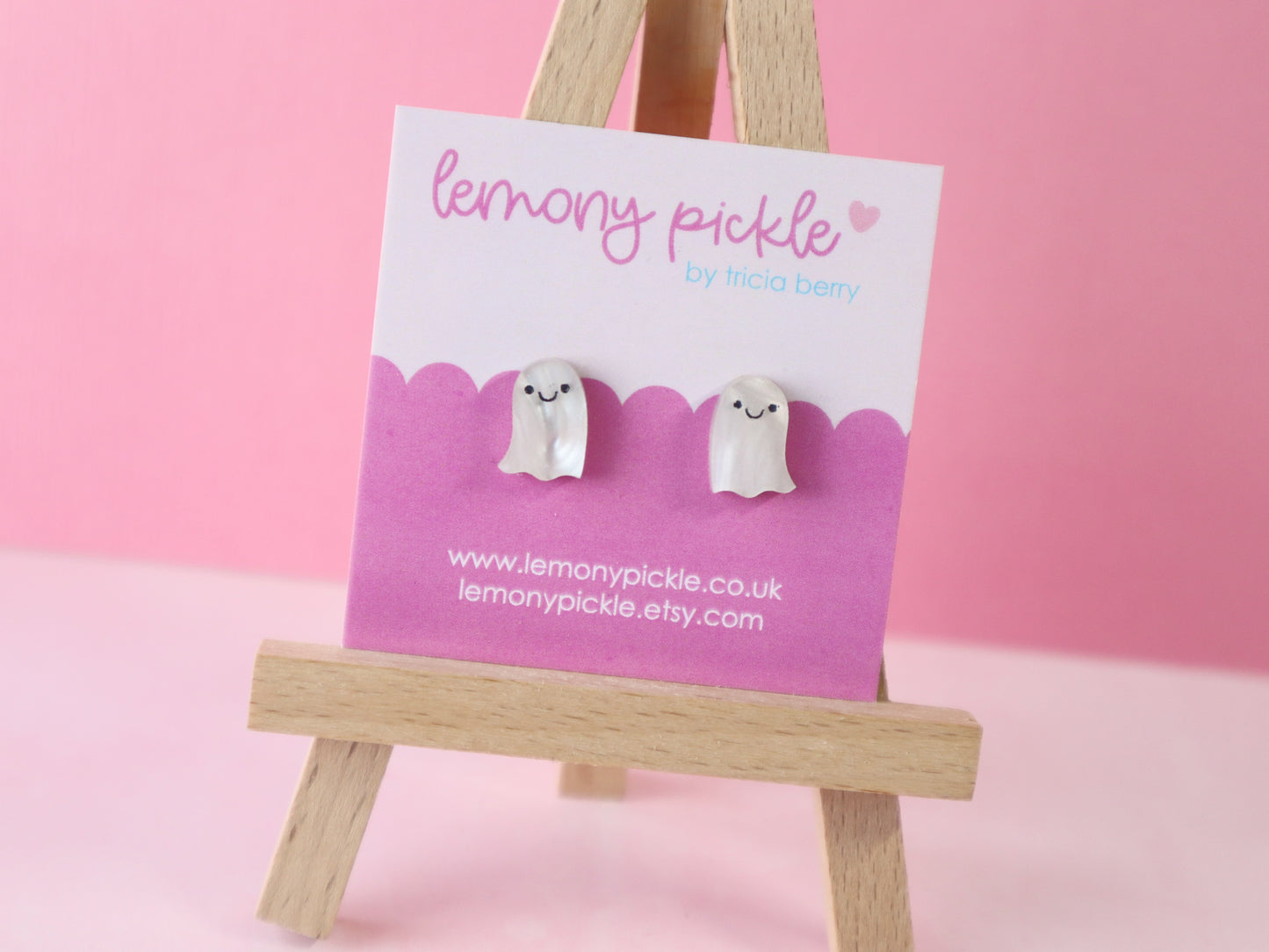 Cute Ghost Earrings | Handpainted Acrylic Studs