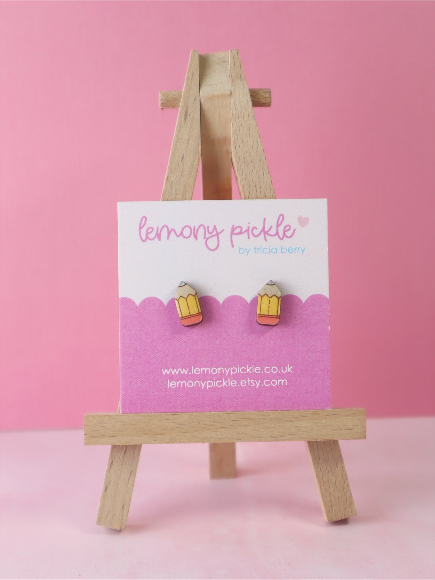 Pencil Earrings | Handpainted Wooden Studs
