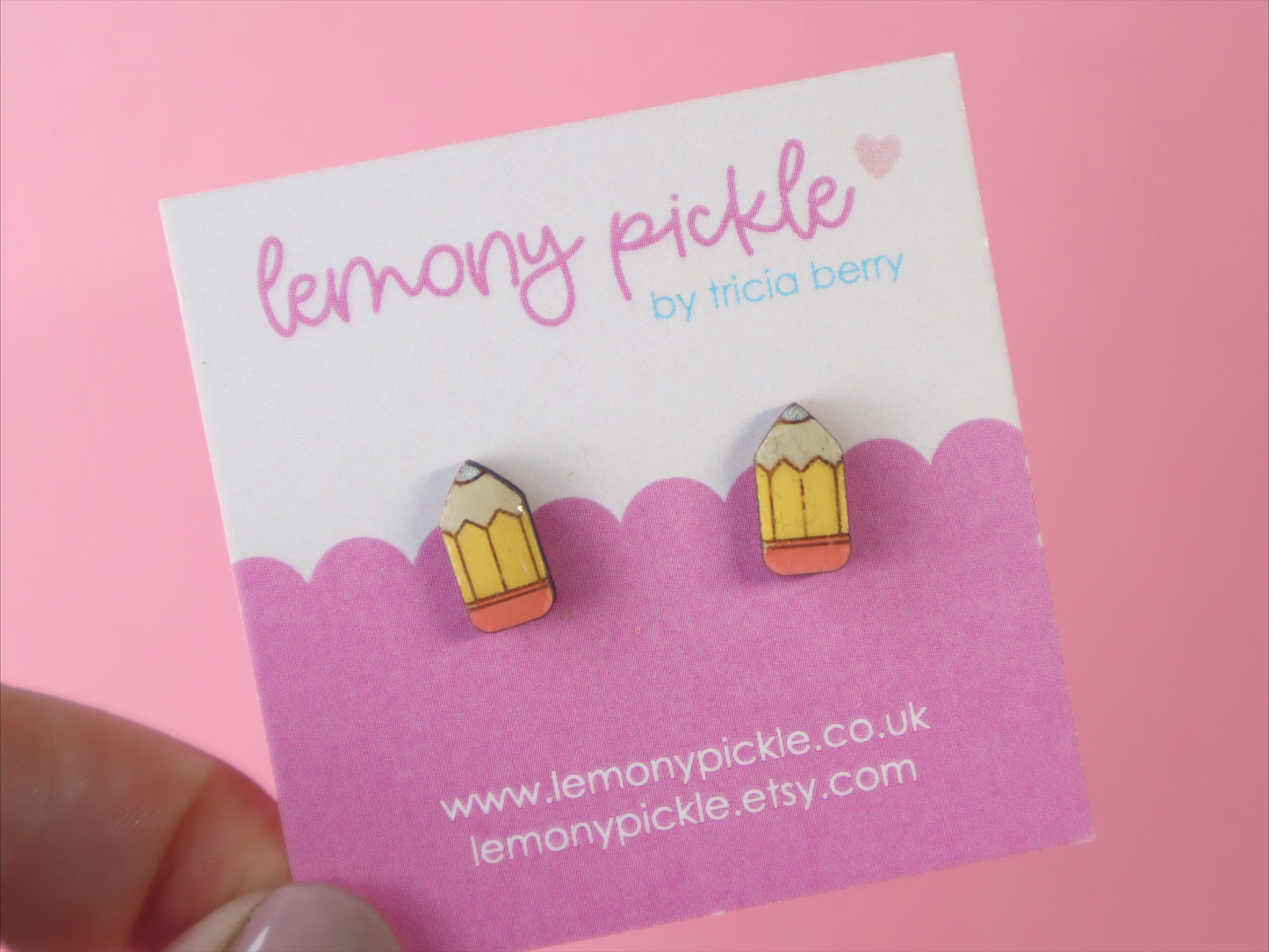 Pencil Earrings | Handpainted Wooden Studs