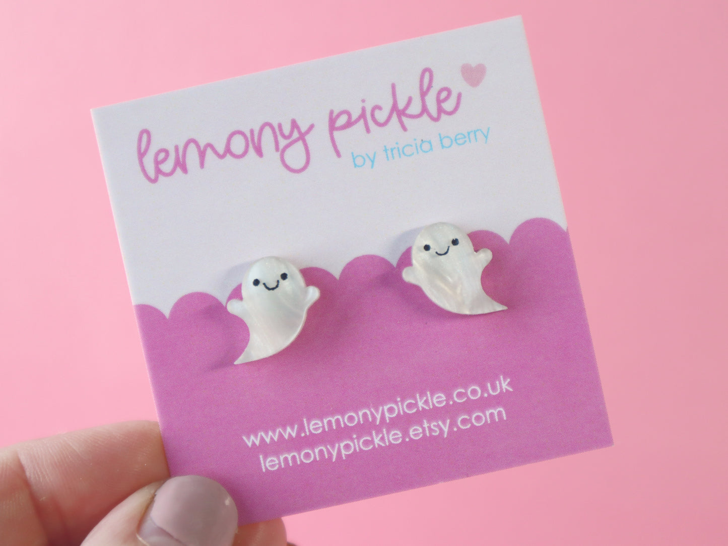 Cute Ghostie Earrings | Handpainted Acrylic Studs