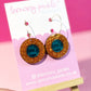 Showgirl Inspired | Orange and Blue Vinyl Dangles