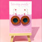Showgirl Inspired | Orange and Blue Vinyl Dangles