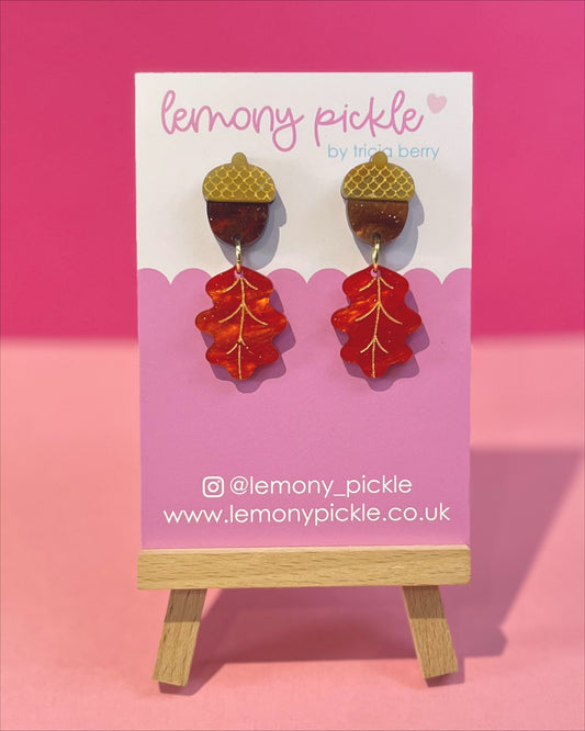 Acorns and Leaves | Acrylic Earrings